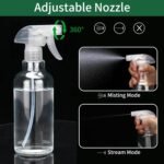 Cosywell Glass Spray Bottles 16.9oz/500ml 2 Pack Empty Spray Bottle for Cleaning Mist/Stream Heavy Duty Water Spraying Bottle for Cooking Solutions Essential Oils Hair Care(Clear) - Image 4