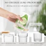 18.5oz Glass Cups with Lids and Straws - Set of 2 Reusable Tumblers, Thickened Shatter-Resistant Glass, Ideal for Iced Coffee, Smoothies, Cocktails, Juices - Elegant & Durable Drinkware - Image 5