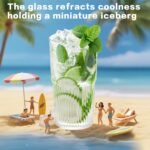 18.5oz Glass Cups with Lids and Straws - Set of 2 Reusable Tumblers, Thickened Shatter-Resistant Glass, Ideal for Iced Coffee, Smoothies, Cocktails, Juices - Elegant & Durable Drinkware - Image 6