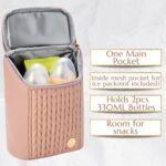 Baby Bottle Cooler Bag with Adjustable Straps to Fits Stroller or Diaper Bag,Insulated Baby Bottle Bag for Nursing Moms Daycare or Travel (Dusty Rose) - Image 4