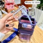 Kawaii Straw Water Bottle: Dual-Nozzle, Durable TRITAN, Fun Color Options, Portable & Eco-Friendly (white) - Image 3