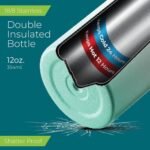 SIPX™ Kids 12 oz Insulated Water Bottle with Straw Lid – Leakproof Stainless Steel, BPA-Free, Easy to Carry – Perfect for School, Camp, Sports & Travel – Gradient Mint Pink - Image 4