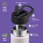 SIPX™ Kids 12 oz Insulated Water Bottle with Straw Lid – Leakproof Stainless Steel, BPA-Free, Easy to Carry – Perfect for School, Camp, Sports & Travel – Gradient Mint Pink - Image 5