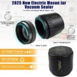 2026 New Electric Mason Jar Vacuum Sealer for Wide and Regular Mouth Mason Jars,Abnaok Automatic Vacuum Sealer for Jars with Bonus Lips & Labels & Bottle Opener,Jar Vaccum Sealer - Image 3