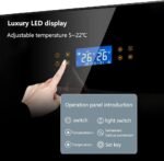 Freestanding Large Capacity Wine Refrigerator 44 Bottle Thermostat 118L Cellar Grade Wine Cabinet with LED Display Temperature Range: 5-22℃ Black (Without Transformer Style A) - Image 4