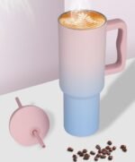 40 oz Tumbler with Handle and Straw & 6PCS Cup Accessories for 40 oz Cup - Vacuum Insulated Stainless Steel Double Wall Water Bottle Travel Coffee Mug - Holiday Gifts for Women Men (Bubble) - Image 6