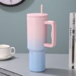 40 oz Tumbler with Handle and Straw & 6PCS Cup Accessories for 40 oz Cup - Vacuum Insulated Stainless Steel Double Wall Water Bottle Travel Coffee Mug - Holiday Gifts for Women Men (Bubble) - Image 7