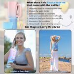 40 oz Tumbler with Handle and Straw & 6PCS Cup Accessories for 40 oz Cup - Vacuum Insulated Stainless Steel Double Wall Water Bottle Travel Coffee Mug - Holiday Gifts for Women Men (Bubble) - Image 9