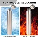 ChezMax Slim Thin Stainless Steel Vacuum Insulated Water Bottle Leak Proof Eco-Friendly Travel Cup Sports Drink Bottle 8.8OZ Silvery - Image 3