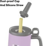 40oz Tumbler with Handle Vacuum Stainless Steel Travel Mug Car Cup Vacuum Water Bottle Keep Drinks Cold and Hot for Gifts Party Office Coffee (Color Lilac) - Image 3