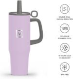 40oz Tumbler with Handle Vacuum Stainless Steel Travel Mug Car Cup Vacuum Water Bottle Keep Drinks Cold and Hot for Gifts Party Office Coffee (Color Lilac) - Image 5