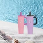 40oz Tumbler with Handle Vacuum Stainless Steel Travel Mug Car Cup Vacuum Water Bottle Keep Drinks Cold and Hot for Gifts Party Office Coffee (Color Lilac) - Image 6