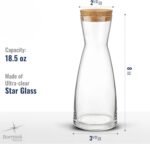 Bormioli Rocco Ypsilon Carafe with Cork Top - 18.5 oz Star Glass Water Pitcher & Juice Carafe with Modern Design Wide Mouth for Ice - Stylish Drinkware for Kitchen or Entertaining, Made in Italy - Image 3