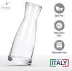 Bormioli Rocco Ypsilon Carafe with Cork Top - 18.5 oz Star Glass Water Pitcher & Juice Carafe with Modern Design Wide Mouth for Ice - Stylish Drinkware for Kitchen or Entertaining, Made in Italy - Image 5