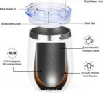 MEZMUT 12 Oz Insulated Wine Tumbler with Lid Double Wall Vacuum Stainless Steel Wine Glass Coffee Mug Insulated Tumbler Cup for Champaign, Cocktail, Beer (White, 1 Pack) - Image 4