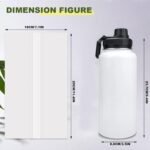 32oz Stainless Steel Sublimation Sports Water Bottle,Insulated Thermos Mugs with Shrink Wrap Films and Wide Mouth Lid,Double Wall Vacuum Tumbler Keeps Liquids Hot or Cold (White 6 PACK) - Image 3
