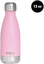 MIRA 12 oz Insulated Water Bottle - Slim Stainless Steel Cola Shape Thermo - Double Wall Hot & Cold Flask (24Hr Cold/12Hr Hot) - Rose Pink - Image 3