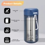 Mini Water Bottle 9oz/270ml, Small Insulated Water Bottle for Hot&Cold Drinks, Stainless Steel Vacuum Cup with Carry Handle, Matte Insulated Sport Tumbler Leak Proof for School Travel Outdoor - Image 4