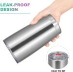 VEGOND 20oz Tumbler with Lid and Straw Stainless Steel Tumbler Cup Bulk Vacuum Insulated Double Wall Travel Coffee Mug Powder Coated Coffee Cup(Stainless 12 Pack - Image 4