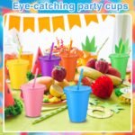 Sieral Cups with Straws and Lids Kids Tumbler with Straw Reusable Water Bottle Iced Coffee Travel Mug Adults Plastic Cups for Parties 16 oz(Classic Colors,15 Pack) - Image 4