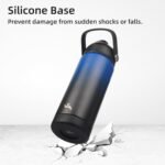Insulated Water Bottle with Straw Lid,32 oz Stainless Steel Vacuum Metal Bottle with Silicone Handle,Black Blue - Image 6