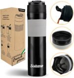 2in1 Travel French Press Coffee Maker, Portable 11.8 oz Tumbler Coffee French Press for Ground Coffee & Tea Leaves; Iced Coffee, Cold Brew Tea, Coffee Mug for Trips, Camping, Work & School - Image 3