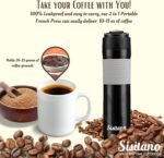 2in1 Travel French Press Coffee Maker, Portable 11.8 oz Tumbler Coffee French Press for Ground Coffee & Tea Leaves; Iced Coffee, Cold Brew Tea, Coffee Mug for Trips, Camping, Work & School - Image 4