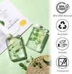 Transparent Flat Water Bottle, Slim Square Bottle Portable Water Flask, BPA Free/Slim Design/Leak Proof, Reusable Water Bottle for Travel, Outdoor, Sports, Camping. (White, 500ML), SLFBZ01 - Image 3