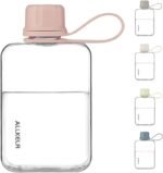 Portable Flat Water Bottle,BPA Free Reusable Tritan Plastic Travel Water Bottle Cup,Lightweight Leakproof Slim Water Bottles Fits Purse,Backpacking,Hiking (Pink, 8 oz) - Image 3