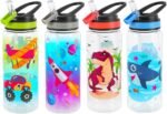 Home Tune 23oz Kids Water Bottle for School Boys, BPA FREE, Leak Proof Flip Straw, Easy Clean, Carry Handle - Dinosaur - Image 7