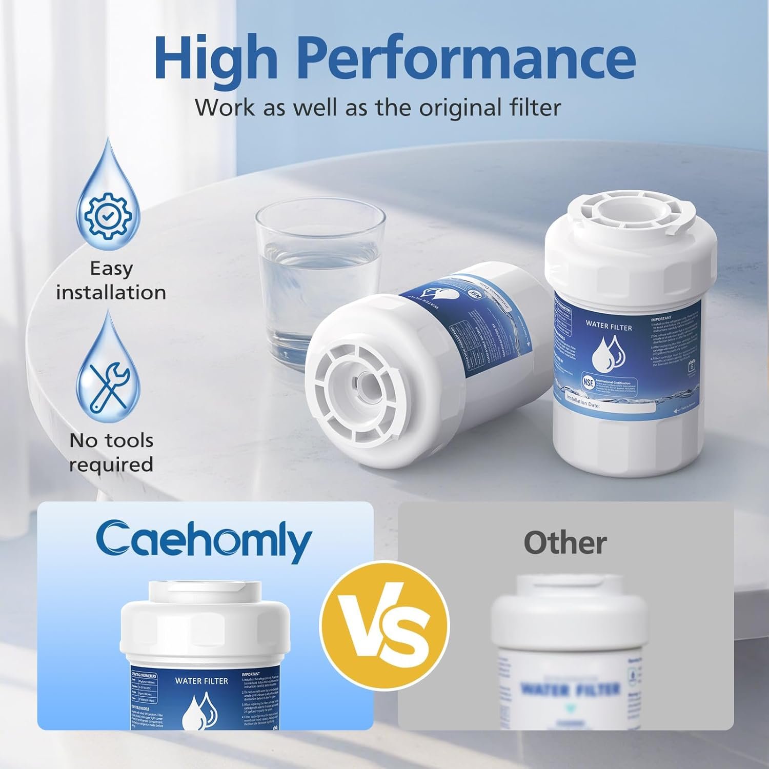 MWF Water Filter Compatible with GE® MWF®, SmartWater MWFP, MWFA, MWFINT, GWF, GWFA, HDX FMG-1, Kenmore® 9991, High Efficiency Filtration and Every 6 Months Value, NSF Certified, 4 Pack - Image 8