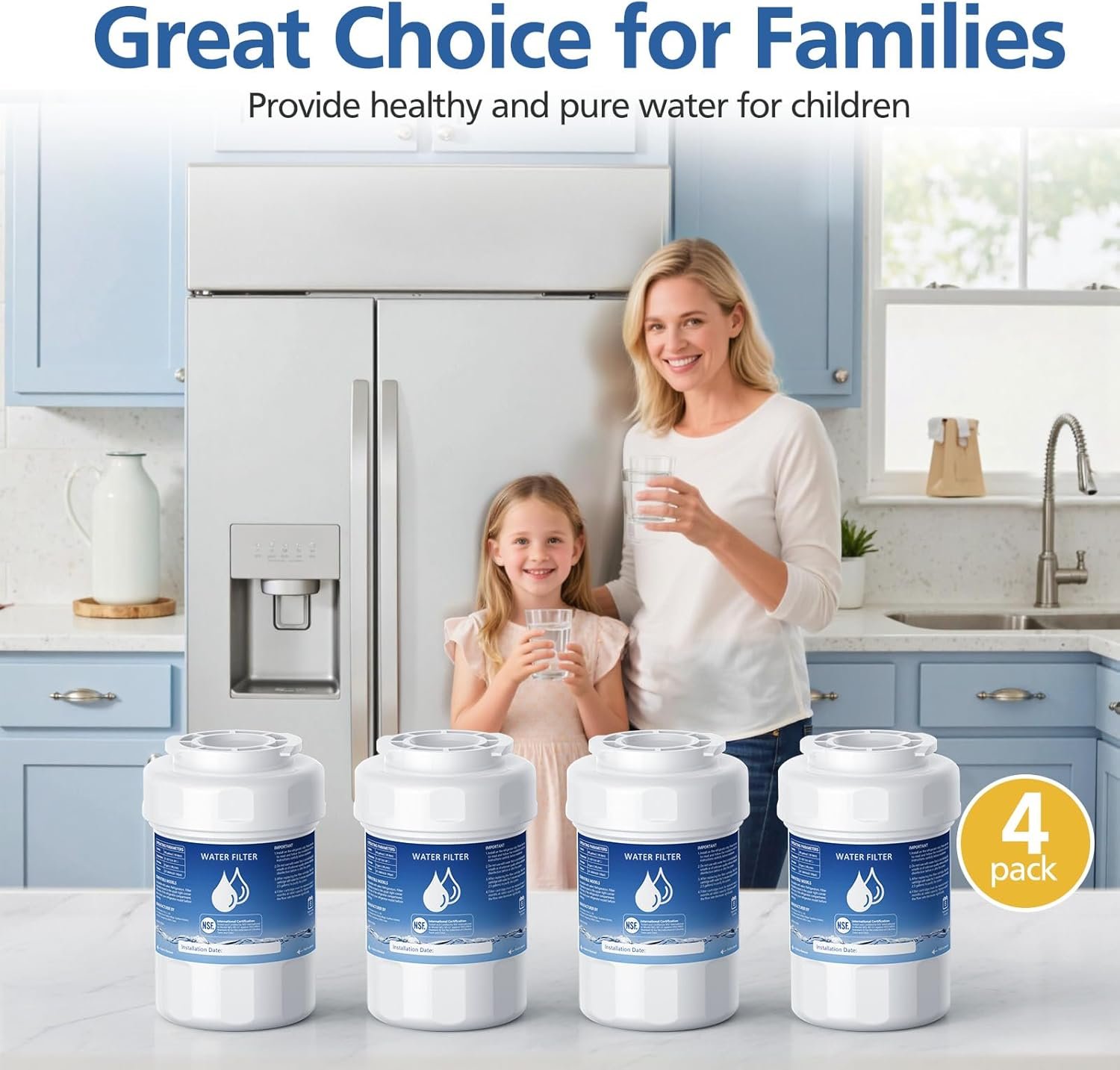 MWF Water Filter Compatible with GE® MWF®, SmartWater MWFP, MWFA, MWFINT, GWF, GWFA, HDX FMG-1, Kenmore® 9991, High Efficiency Filtration and Every 6 Months Value, NSF Certified, 4 Pack - Image 10