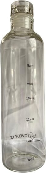 Glass Water Bottle 16 oz, 100% borosilicate, Pink, Clear & Blue Motivational Measurements w/Time, BPA-Free, Eco-friendly, for Gym, Sports, Travel, Fitness, or Work. (Clear Trasparent 500ml) - Image 3