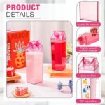 Remerry 3 Pcs Milk Carton Water Bottle Square Plastic Coffee Portable Reusable Milk Carton Cup Leakproof Juice Bottle - Image 4