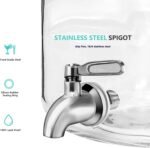 Glass Drink Dispenser for Parties, 1 Gallon Beverage Dispenser with Spigot and handle,Glass Water Dispenser, Juice Dispensers for Fridge, Lemonade & Laundry Detergent Dispenser (1Pack) - Image 4