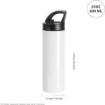 PYD Life 4 Pack Sublimation Tumblers Blanks Cups White 20 OZ Skinny Straight Sports Water Bottles Mugs with Portable Sippy Up Lid with Straw,for Tumbler Heat Press - Image 3
