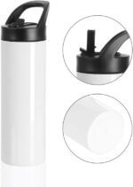 PYD Life 4 Pack Sublimation Tumblers Blanks Cups White 20 OZ Skinny Straight Sports Water Bottles Mugs with Portable Sippy Up Lid with Straw,for Tumbler Heat Press - Image 5