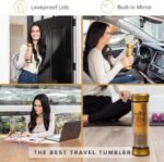 Tea Infuser Bottle Leakproof Double Wall Glass Travel Tea Mug with Stainless Steel Filter - BPA Free Tea Tumbler + Strainer for Loose Leaf Tea - Image 3