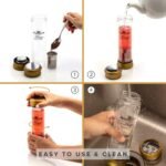 Tea Infuser Bottle Leakproof Double Wall Glass Travel Tea Mug with Stainless Steel Filter - BPA Free Tea Tumbler + Strainer for Loose Leaf Tea - Image 4