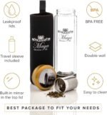 Tea Infuser Bottle Leakproof Double Wall Glass Travel Tea Mug with Stainless Steel Filter - BPA Free Tea Tumbler + Strainer for Loose Leaf Tea - Image 6