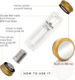Tea Infuser Bottle Leakproof Double Wall Glass Travel Tea Mug with Stainless Steel Filter - BPA Free Tea Tumbler + Strainer for Loose Leaf Tea - Image 9