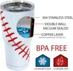 Football Tumbler Cup 30 oz with Lid, Straw and Cleaner, Gift for Mom Men Sports Travel Coffee Mug, Stainless Steel, Vacuum Insulated, Keep Drinks Hot and Cold - Image 3