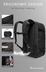 BlackVoyage Vortex Vacuum Seal Travel Backpack 60L Expandable Air Compression System Water Resistant TSA Lock Carry-On Suitcase Luggage Black AERO - Vacuum Pump Included - Image 5