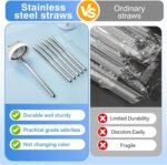 Haundry Metal Straw Replacement for Owala Water Bottle 24 oz 32 oz Accessories, With 2 Straw Cleaner, Reusable Stainless Steel Straws Compatible With Owala Water Bottle - 6pcs - Image 5