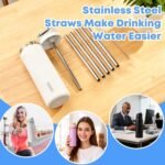 Haundry Metal Straw Replacement for Owala Water Bottle 24 oz 32 oz Accessories, With 2 Straw Cleaner, Reusable Stainless Steel Straws Compatible With Owala Water Bottle - 6pcs - Image 6