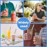 Haundry Metal Straw Replacement for Owala Water Bottle 24 oz 32 oz Accessories, With 2 Straw Cleaner, Reusable Stainless Steel Straws Compatible With Owala Water Bottle - 6pcs - Image 8