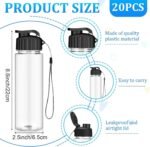 20 Pieces Water Bottle Bulk 17 oz Plastic Water Bottles Bulk Gym Sports Adults Reusable Large Bottles with Leak Proof Flip Top for Party Outdoor - Image 3