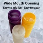 750ml Squeeze Water Sports Bottle, BPA-Free with Leakproof Sports Push Pull Lid, Ergonomic Easy To Hold, Kids School, Cycling, Basketball. 2 Pack - Orange and Red - Image 4