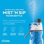 O2COOL Arctic Squeeze Mist 'N Sip Insulated Bottle w/Silicone Spout Cover And Locking Misting Function - 20 oz, Crackle Blue - Image 5