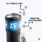 Gametime Sidekicks Georgia Bulldogs Stainless Steel Drinkware (20oz Black 360) - Image 3